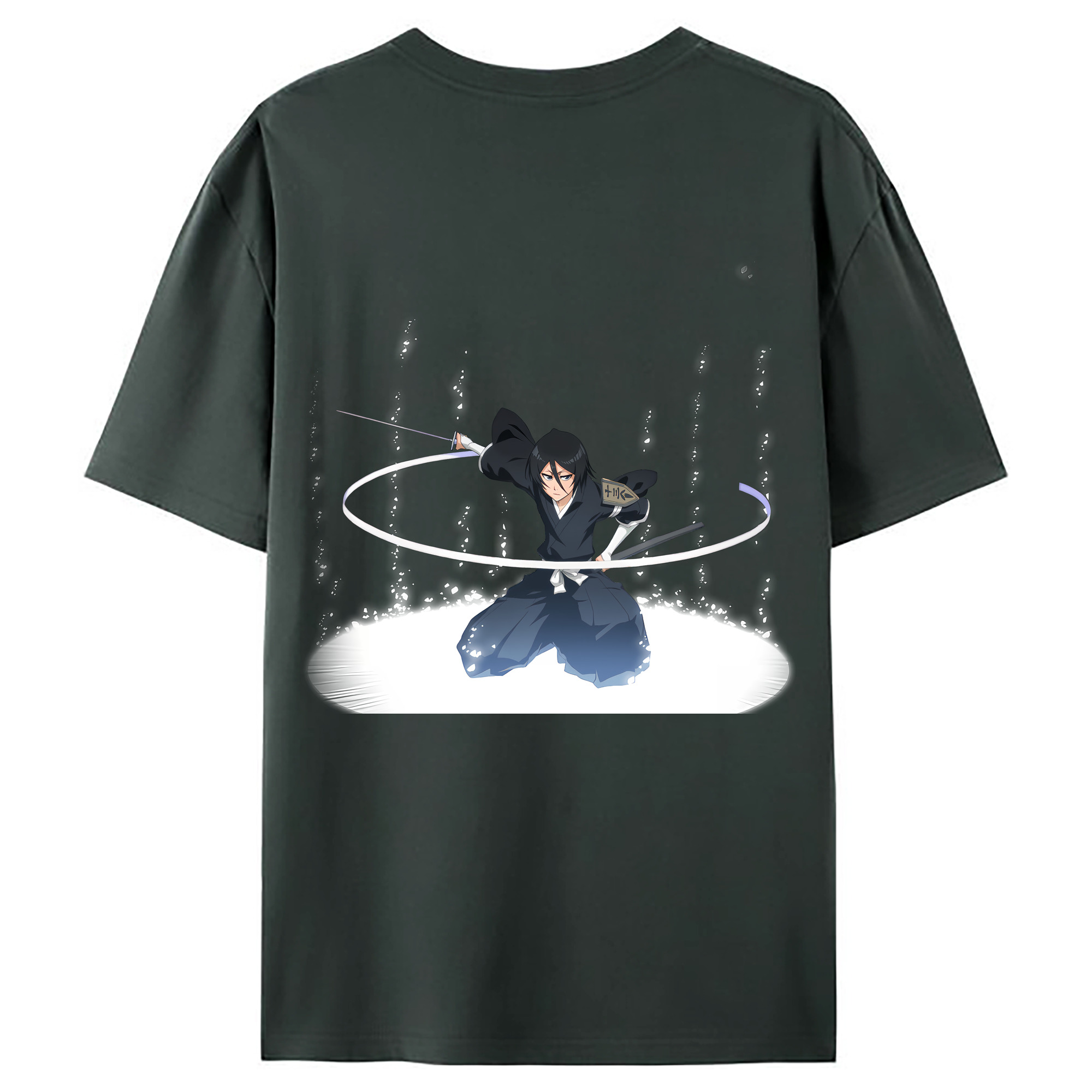 （画像用） ブリーチ 朽木ルキア BLEACH Kuchiki Rukia 綿100％ メンズ半袖Tシャツ（バックプリント） 通気性